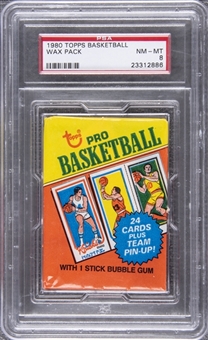 1980 Topps Basketball Unopened Wax Pack – PSA NM-MT 8 – Possible Bird/Johnson Rookie Card!